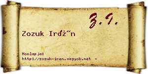 Zozuk Irén névjegykártya